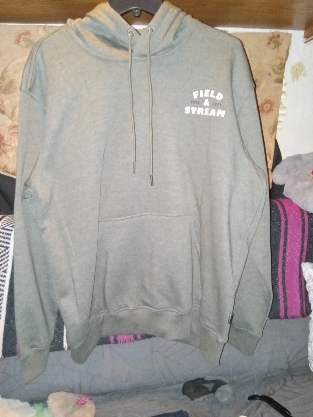 Field & Stream Olive Pullover Hoodie with Front Pocket